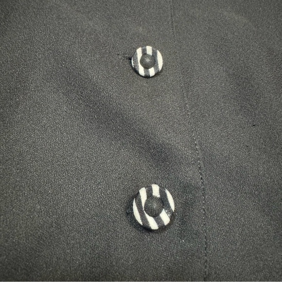 Vintage Express Black and White Striped Women's Pantsuit with Button-Up Vest - Picture 15 of 15